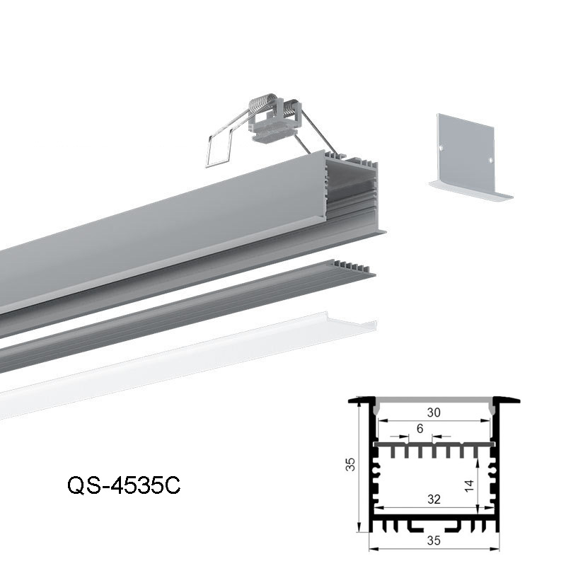 Recessed LED Strip Light Channel For 32mm Quad Row LED Strips Recessed LED Strip Light Channel For 32mm Quad Row LED Strips